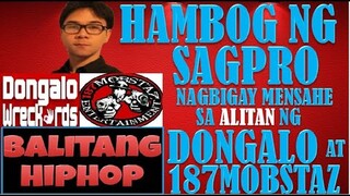 HAMBOG NG SAGPRO NAGBIGAY MENSAHE SA ALITAN NG DONGALO AT 187 MOBSTAZ