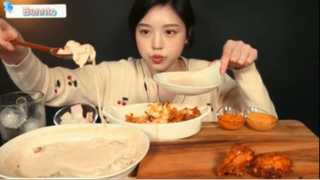 Cơm kim chi, mì Ý sốt kem,...phần 7 #mukbang