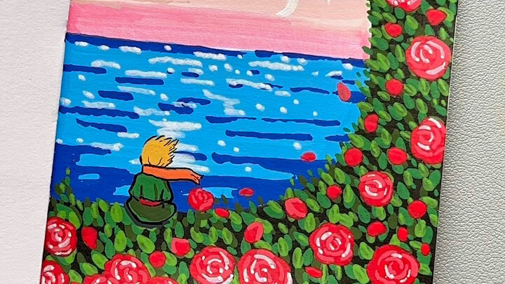 1 Menit Menggambar Pangeran Kecil dan Mawar #Menggambar dengan Spidol Akrilik #Seni Kreatif #Ilustra