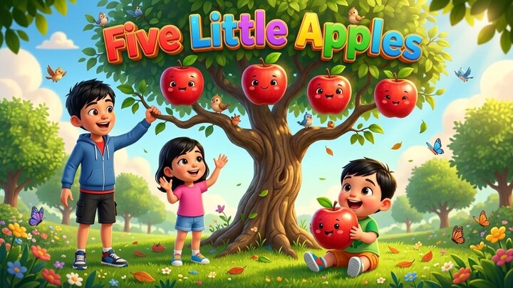 Five Little Apples 🍎 | Counting Song for Kids | 五个小苹果儿歌