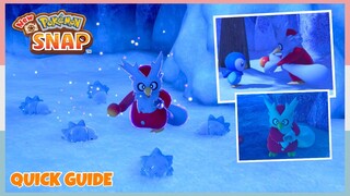 How To Make Delibird Give Apple To Snom, Piplup & You At Snowfields *Night* | New Pokemon Snap