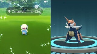 Shiny Oshawott cd learns hydro cannon when evolve into  Samurott