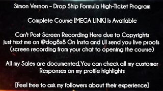 Simon Vernon  course - Drop Ship Formula High-Ticket Program download