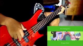 Kobayashi san chi no Maid Dragon OP  - Aozora no Rhapsody [ Bass Cover ]