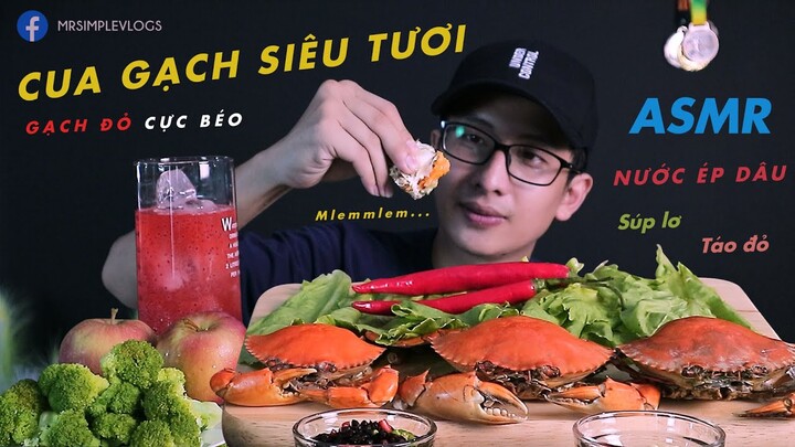 ĂN CUA GẠCH ĐỎ TƯƠI RÓI KÈM SÚP LƠ NGON MIỄN BÀN| UỐNG NƯỚC ÉP DÂU TÂY| MR SIMPLE OFFICIAL VLOGS