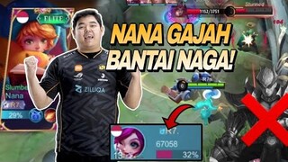 NANA GAJAH EXPLANE BANTAI YUZHONG SANG NAGA !! 32% DAMAGE GILA ! R7 NANA - MOBILE LEGENDS