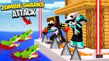 SECURITY HOUSE vs ZOMBIE SHARKS in Minecraft....