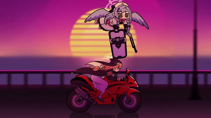 【Animasi Biru Langit】Mary Bersepeda di Bawah Matahari Terbenam