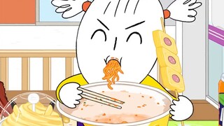 【foomuk Animation】Empty Convenience Store Battle! Cheesy turkey noodles, sausages, and burgers are n