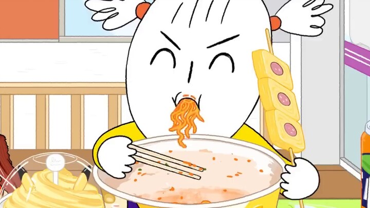 【foomuk Animation】Empty Convenience Store Battle! Cheesy turkey noodles, sausages, and burgers are n