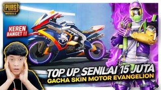 NEKAT TOP UP SENILAI 15 JUTA DEMI GACHA SKIN MOTOR EVANGELION , ASLI KEREN BANGET !! - PUBG MOBILE