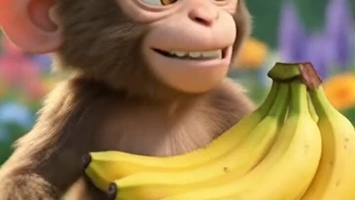 Monkey Finds a Giant Bunch of Bananas! 😂🐒🍌