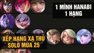 MLBB | XẾP HẠNG SỨC MẠNH XẠ THỦ SOLO RANK MÙA 25: 1 MÌNH HANABI 1 HẠNG? | Tốp Mỡ
