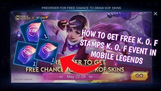How to get free KOF stamps in Mobile Legends KOF event 2021 | How to get free epic skin