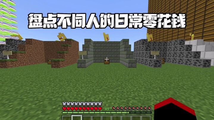 ماينكرافت: استعراض المصروف اليومي للأشخاص المختلفين