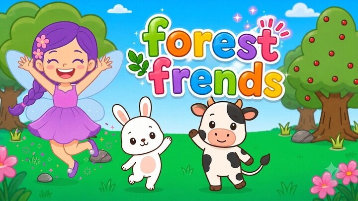 🐰 Forest Friends 🌈🐮 | Animal Sounds Kids Song with Lyrics | Sing Along Nursery Rhyme