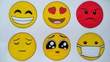 Cara menggambar emoji || Menggambar emoji yang mudah