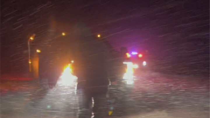 Today, a blizzard saved a young couple and their three-month-old baby.