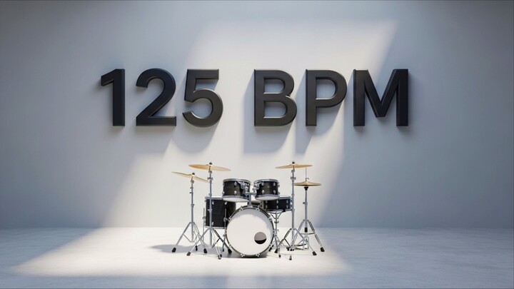 Drum Backing Track 125 BPM - Pop Rock Style