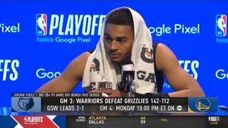 Jordan Poole postgame Press Conference Game 3: “It was a basketball play. I was going for the ball