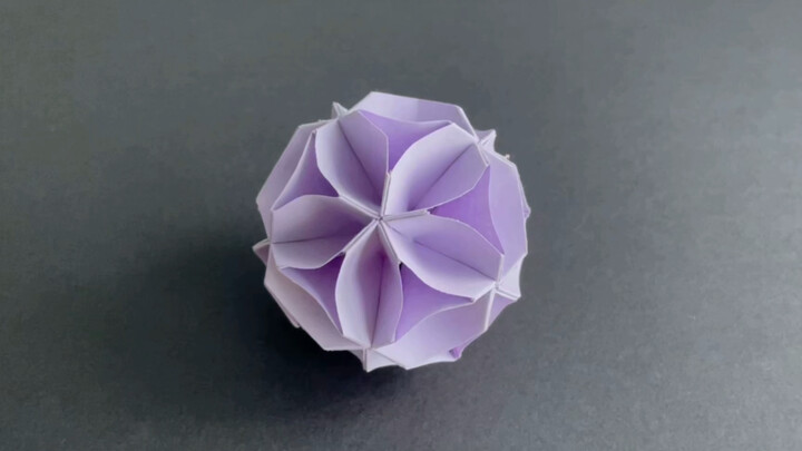 [Tutorial Origami] Sakura Hydrangea Origami. Bola bunga origami yang kecil tapi halus, Anda tidak bi