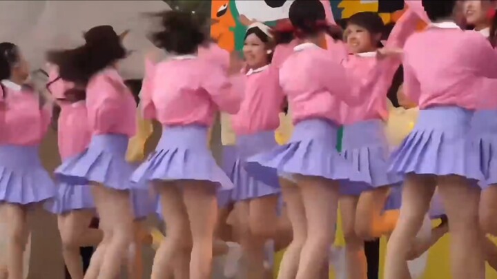 Japanese student cheerleading
