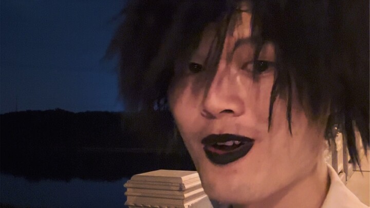 First time blowing it—I’m not very good at it yet, and I ended up with it all over my face!