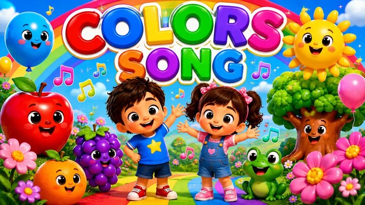 🌈 Colors Song for Kids | Learn Red, Blue, Yellow, Green & More | Little Melody Kids