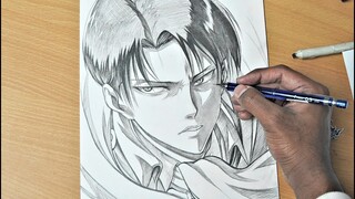 How to Draw LEVI ACKERMAN Easy - Attack on Titan Season 4(進撃の巨人 )