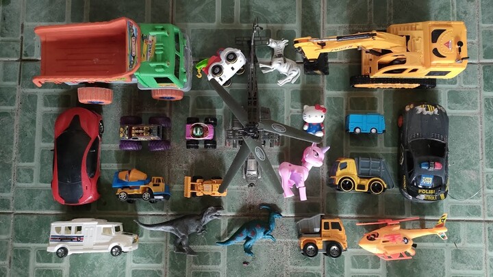 Mencari Mainan Anak Excavator, Helikopter, Mobil Balap, Dinosaurus, Mobil Derek