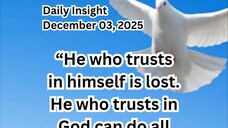 Daily Insight December 03, 2025 #faith #saint #insight