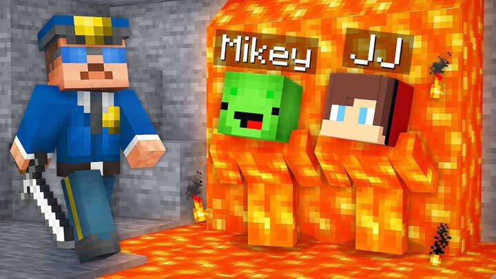 JJ and Mikey Pranked Villagers as LAVA in Minecraft - Maizen