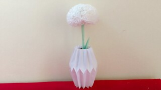 Cách làm lọ hoa bằng giấy | Easy Paper Flower Vase