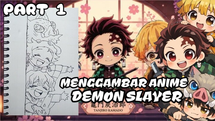 Menggambar karakter anime ( DEMON SLAYER) Part 1
