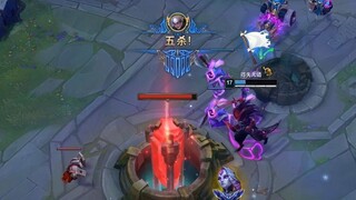 Half-moon slash + infinite combo + pentakill in the snow