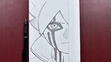 Anime sketch | how to draw boruto half face step-by-step