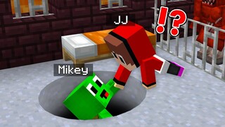 HOW Baby JJ & Mikey ESCAPED from NETHER PRISON challenge Minecraft Maizen Mizen Mazien