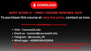 Ramit Sethiâ€™s - Money Coaching (Desember 2023)
