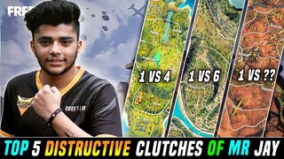 TOP 5 DISTRUCTIVE CLUTCHES🤯 OF MR JAY YT || FREE FIRE ESPORTS ||