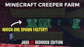 Creeper Farm in Minecraft 1.17 Java Edition vs Bedrock Edition1.17 Comparison