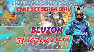 BLUZON BERDARAH !!! SOLO VS SQUAD PAKE SET SERBA BIRU .#dejetff #freefire