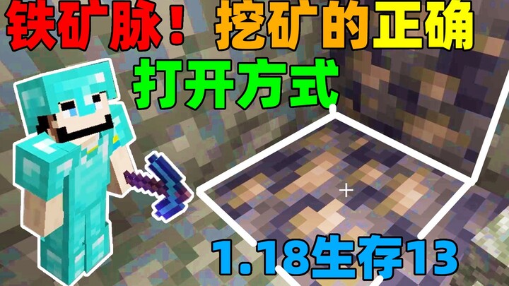 Minecraft 1.18 Survival 13: Iron Ore Vein! The Right Way to Mine