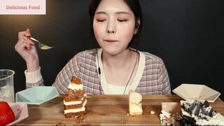 Món Hàn : Thưởng thức các loại bánh kem 5 #mukbang