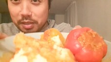 ASMR EATING SOUNDS - PUNJENE PAPRIKE (CROATIAN STUFFED PEPPERS)