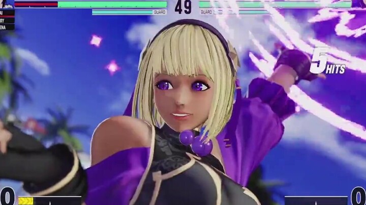 King of Fighters 15: Common combos and link techniques demonstrated by May Park Athena—dark color sc