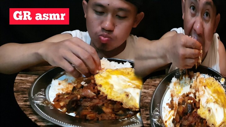 asmr,makan sederhana sambal terong dan telur/ASMR, eat simple silic eggplant and eggs