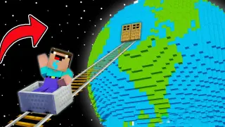Minecraft NOOB vs PRO: NOOB FOUND RAILS TO THE EARTH! SECRET PLANET BASE! (Animation)