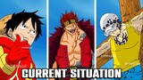 Luffy, Law and Kid Current Situation