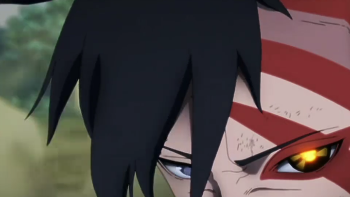 Naruto menyaksikan Boruto dibunuh dan secara bertahap mulai menjadi obito.