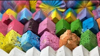 Rainbow Dyed & Crunchy gym Chalk crush ASMR😍